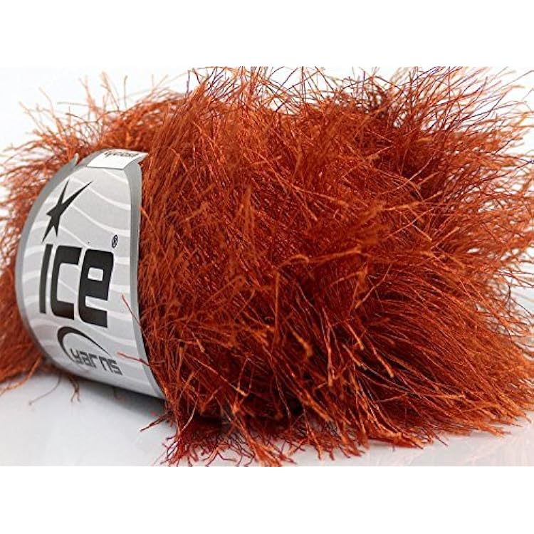 Copper Extra Long Eyelash Yarn Ice Luxurious Fun Fur 50gr 38yds