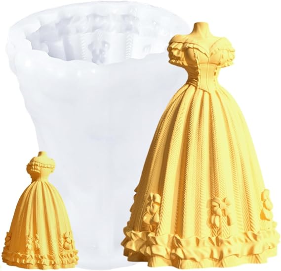 3D Lace Strapless Dress Silicone Candle Soap Resin Mold Wedding Home Decor