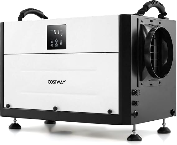 COSTWAY 124 Pints Commercial Dehumidifier, White
