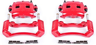 Power Stop Front S4832 Pair of High-Temp Red Powder Coated Calipers For Dodge Ram 1500 2002-2005 [Model Specific]