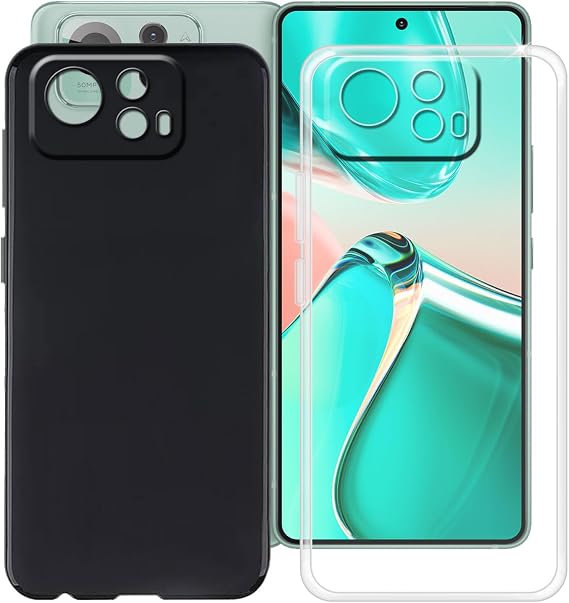 Phone Case for Asus Zenfone 12 Ultra (6.78"), Ultra-Thin Soft Silicone [Shockproof X Anti-Scratch] Flexible TPU Bumper Back Cover for Asus Zenfone 12 Ultra - Clear + Black Case