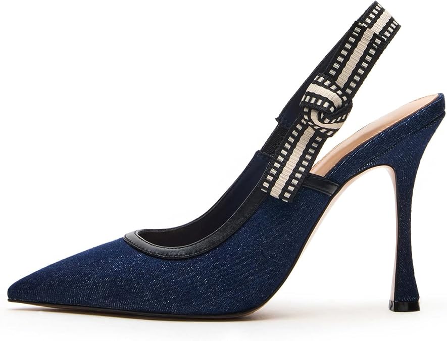 Mesh Slingback Heels for Women with Pointed Toe and Stiletto Heels Breathable and Fashionable Parties Dates and Formal Events