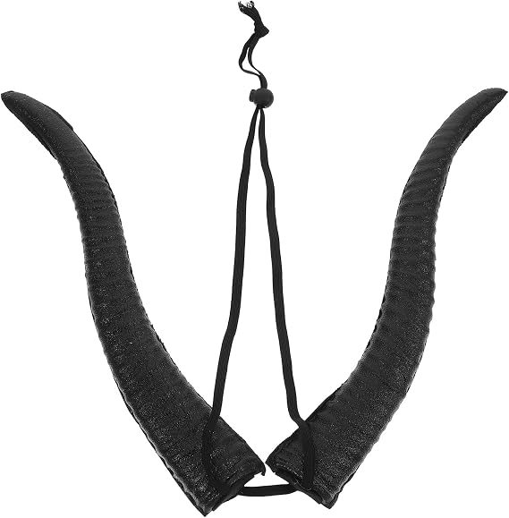 Halloween Foam Horn Headband Adjustable Black Sheep Horns Hair Accessory for Cosplay, Costume Party, and Festive Decorations