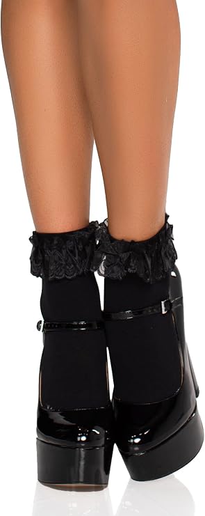 Leg Avenue Women's Lace Ruffle Anklet Socks