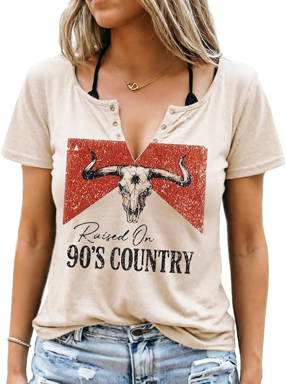 Country Concert Shirts for Women Vintage Graphic Tees Rock Band Shirt Country Western Cowgirl Shirts Casual Summer Tops