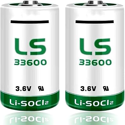 2-Pack LS33600 LS 33600 3.6V Battery 17000mAh D Size 3.6V Lithium Thionyl Chloride Battery LS-33600