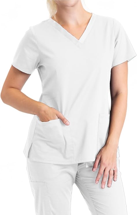 BARCO Essentials Unison Scrub Top for Women - Crossover V-Neck Women's Scrub Top