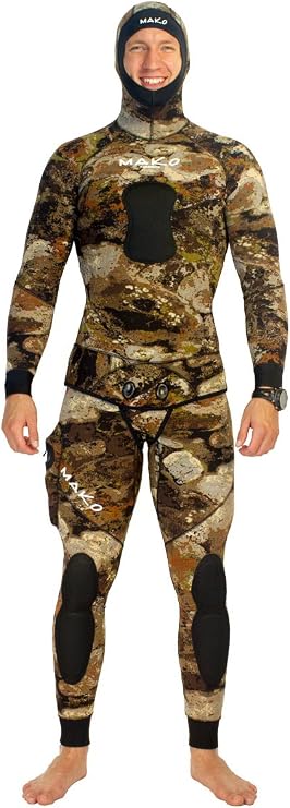 MAKO Spearguns Mens Spearfishing Wetsuit 3D Yamamoto Reef Camo 5mm 2 Piece