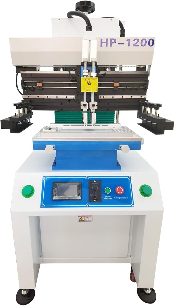 Semi-automatic Solder Paste Printer Tin Paste Printing Machine SMT Circuit Board Printer Assembly Line High Accuracy PCB Stencil Printer 3-in-1 Solenoid Valve Control 0.02mm Accuracy 110V