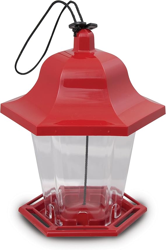 Pennington Songbird Lantern Bird Feeder, Red, 8 inches high 6 inches Wide at top, (100511311) (Pack of 2)