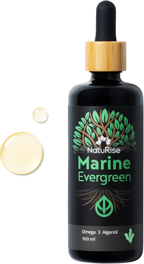 NatuRise® Omega 3 Vegan - 4700mg Algenöl pro Tag davon 3139mg Omega 3 (DHA EPA & DPA) - Hochdosiert – 100ml – Laborgeprüft– Pipette mit Dosierskala - UV-Glas (NICHT AROMATISIERT)