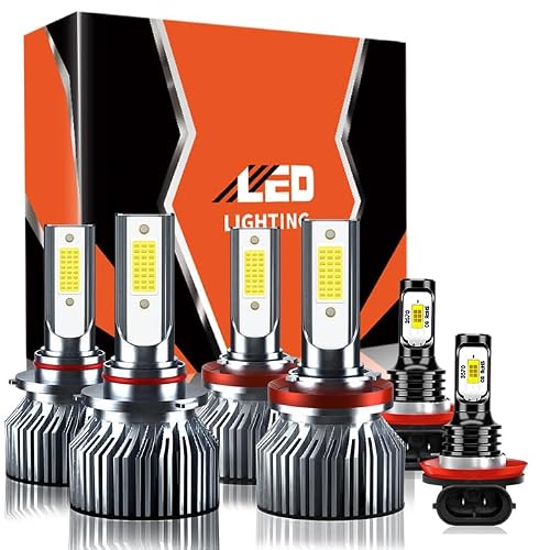 TXBILMOO Compatible For Toyota Camry 2007-2014 HighLow Beam Fog Light Bulbs Kit, 32000LM 300% Brightness 6500K White with Cooling Fan, Plug and Play, Pack of 6