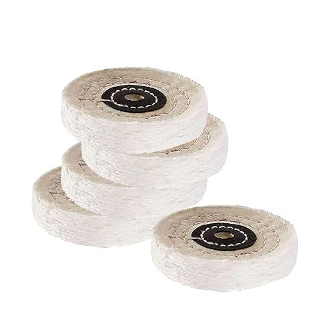 5 Pcs 3" Cotton Buffing Polishing Wheels with 3/8" Arbor Hole