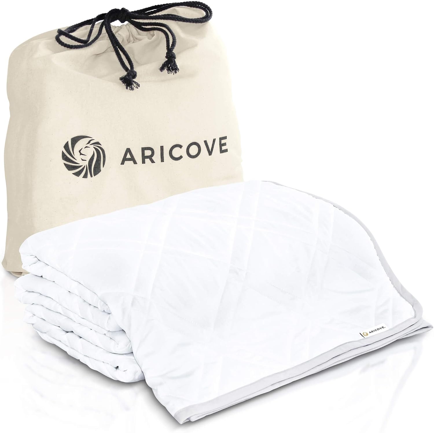 Aricove Cooling Weighted Blanket for Adults, 20lbs, Queen/King Size, 80x87 inches, Silky Soft Bamboo Viscose, Machine Washable, White