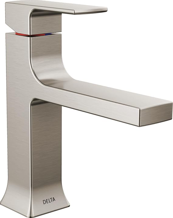 Delta Musluk Velum Tek Delikli Banyo Bataryası, Fırçalanmış Nikel Banyo Lavabo Bataryası, Tek Kolu Banyo Bataryası, Banyo Bataryası, Paslanmaz 537-SSMPU-DST