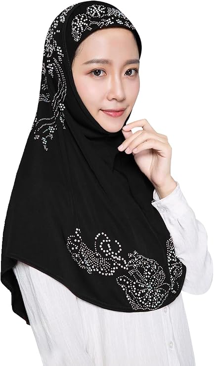 SIQITECHNO Elegant Hijab for Women Muslim Turban Scarf Islamic Headscarf Muslimah Turban Arabian Headwear Eid Scarf Shawl