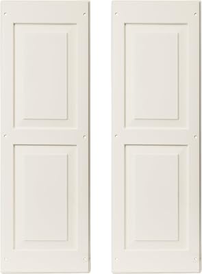 Shed Shutters Raised Panel 12 W x 36 H for Sheds, Playhouses, and Chicken Coops 1 Pair Off-White Eggshell