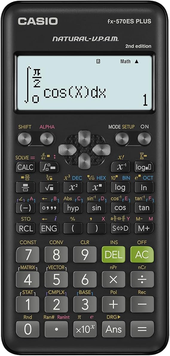 Casio Fx-570Es Plus 2 Scientific Calculator with 417 Functions - Black