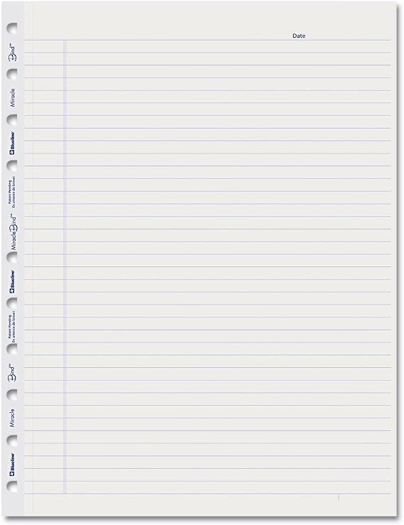 Blueline Miraclebind Ruled Paper Refill Sheets For All Miraclebind Notebooks And Planners, 11 X 9.06, White/blue Sheets, Undated