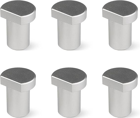 6 Pack Bench Dogs, Aluminum Alloy Bench Brake Inserts for 3/4" Dog Holes, A Woodworking Shop Essential (3/4"(19mm),Silver)