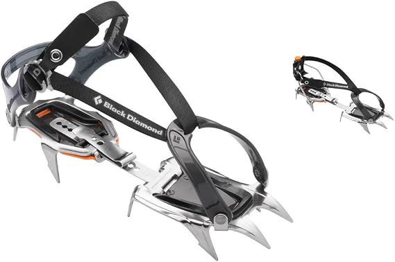 Black Diamond Contact Strap Crampons, Stainless Steel, 10-Point Ice Travel