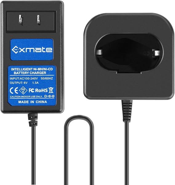 Exmate 6V Charger Compatible with Paslode 404717 B20544E BCPAS-404717 404400 900400 900420 900600 901000 902000 Pod Style Battery (Not for Li-ion Battery)