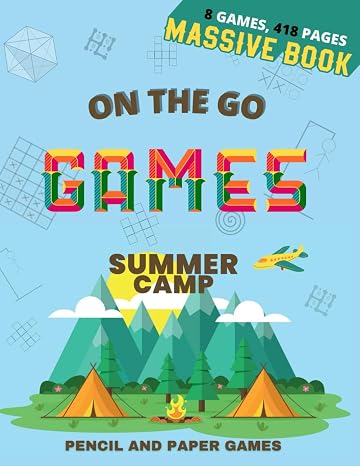 On The Go Games - Pencil And Paper Games For 2 Players: Tech-Free Travel Games for Kids in Car, Plane, Summer Camp, Home, Or Vacation