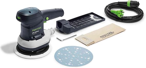 Festool ETS 150/5 EQ Random Orbital Sander (with Sanding Disc Diameter 150 mm MULTI-JETSTREAM 2 (Soft W-HT), Filter Cassette, Screwdriver)