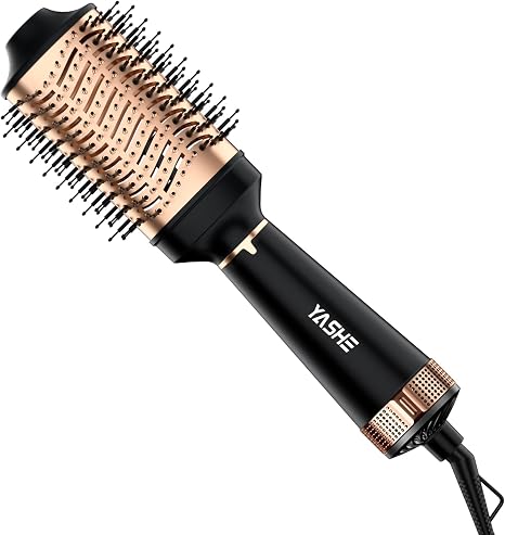YASHE Hot Air Brush 4 in 1 1200 W Round Brush Hair Dryer and Hair Dryer Brush Round Brush with Ceramic Ion 3 Temperature Levels Hot Air Brush for Drying Straightening Volume for Short and Long Hair