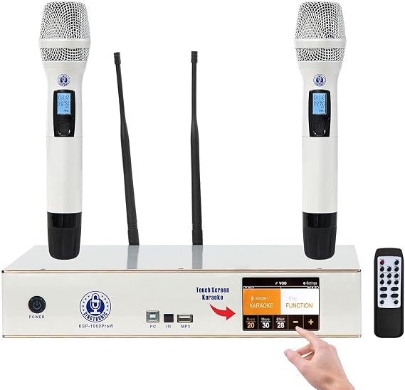 SINGTRONIC KSP-1000ProW Professional 2000W Digital Karaoke Sound Processor + 2 Anti-Feedback Wireless Microphones
