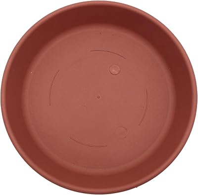 The HC Companies Flower Pot Saucers - Plastic Plant Saucer for Outdoors & Indoors - Traditional Design Plant Pot Trays for Water Drainage - Durable & Stylish Round Plant Tray 17.5-inch Clay