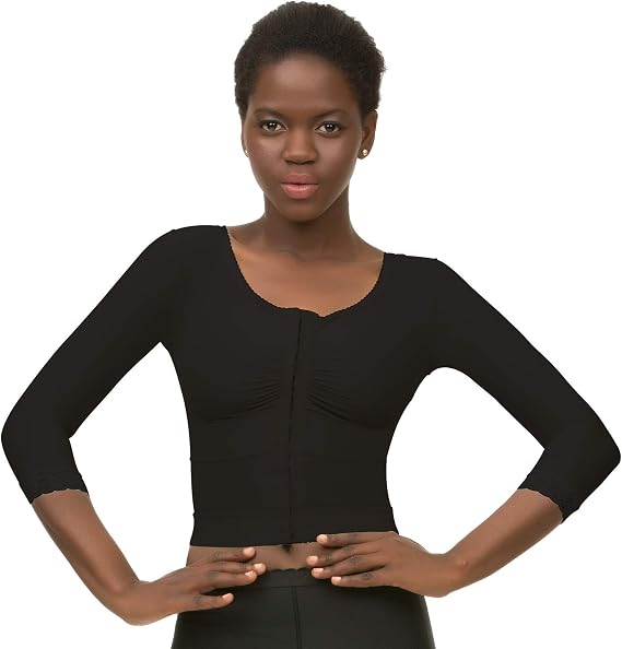 Isavela Womens Medium Sleeve Breast Surgery Support Bra/Vest (Waist Length) (Bolero) (VS03-MS)