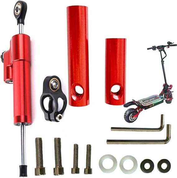 V5 Electric Scooter Steering Damper Stabilizer Kit, High-Strength T6061 Aluminum Bracket for Motorcycle & E-Scooter, Reduces Vibration & Enhances Safety
