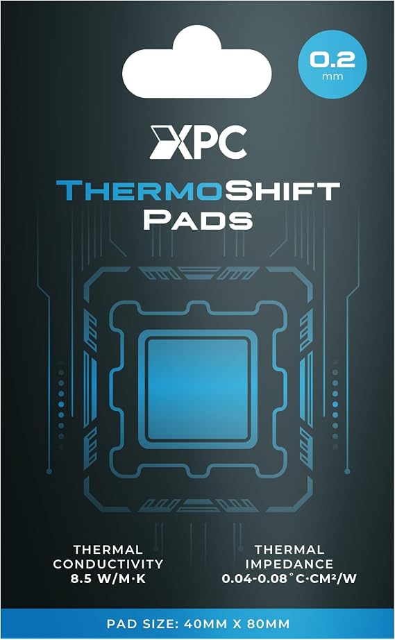 XPC ThermoShift Phase Change Pads 40x80mm, 0.2mm Thickness Thermal PTM Pad for Laptops, CPUs, GPUs