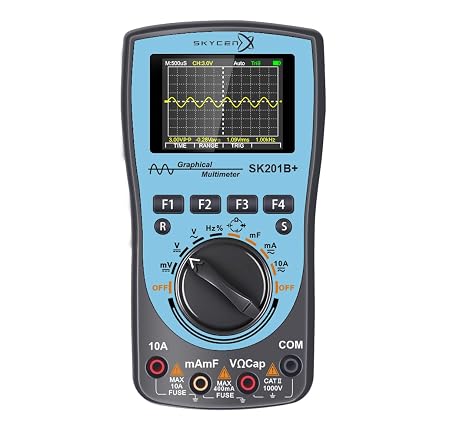 SK201B+ Intelligent Graphical Digital Oscilloscope Multimeter 2 in 1 with 2.4 Inches Color Screen 1MHz Bandwidth 2.5Msps Sampling Rate for DIY and Electronic Test