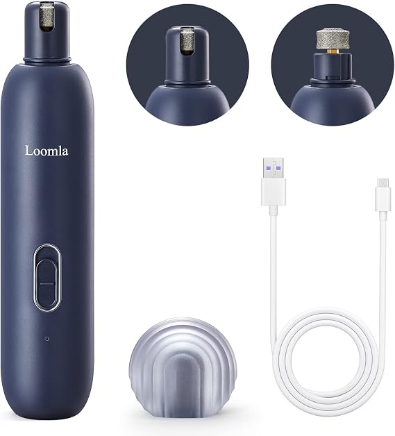 Dog Nail Grinder Upgraded - Professional 2 Speed Dog Nail Trimmers with Low Noise, USB Rechargeable Pet Nail Grinder, Paws Grooming and Smoothing for Dogs, Cats and Small Animals, Dark Blue