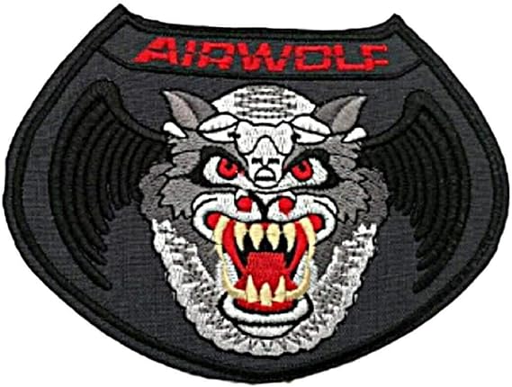 Airwolf Themed Embroidered 4" Wide Iron on Patch