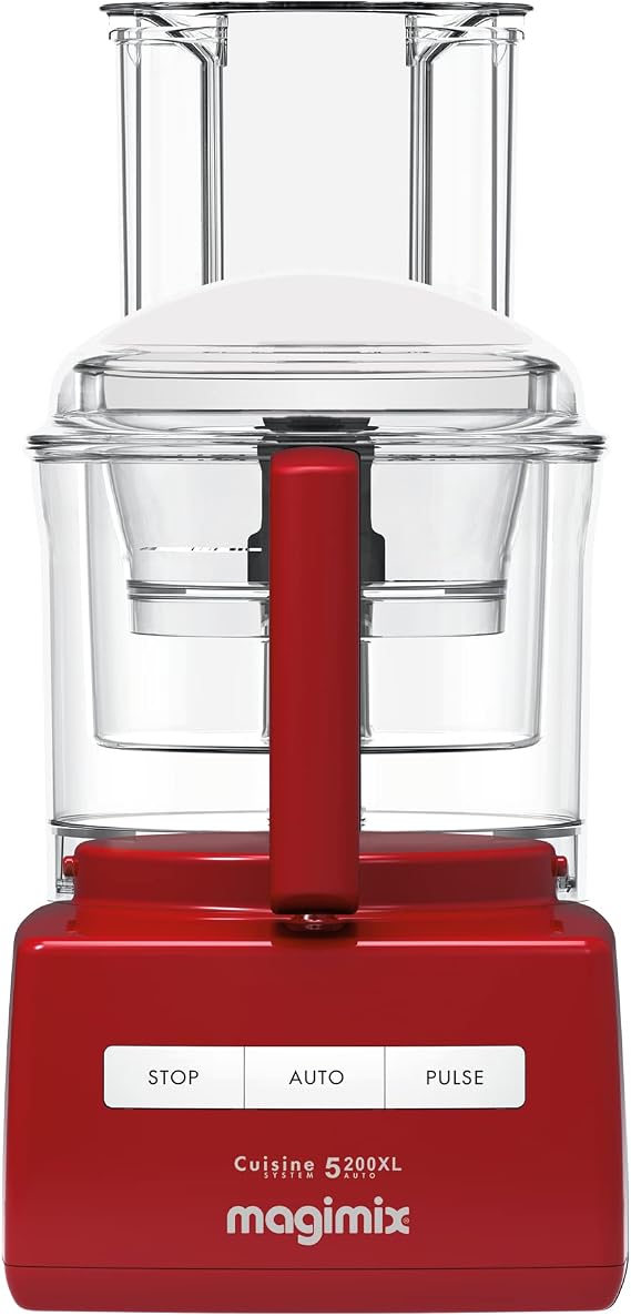 Magimix 5200XL Premium Food Processor With Citrus Press & Cold Press Juicer Accessories - 3.6L BPA-Free Bowl, Professional Quality Ultra-Sharp Blades, Quiet Energy Efficient 1100W Motor - Red