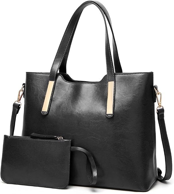 Women's Designer Handbags Satchel Bags Top Handle Purse Shoulder Bag w/Matching Wallet 2 PCS Set