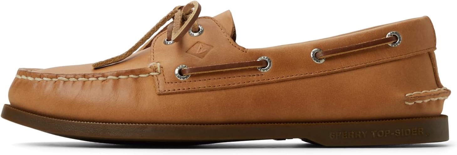 Sperry Men's Authentic Original 2-Eye Leather Boat Shoe, Royal Brown, 10.5 W