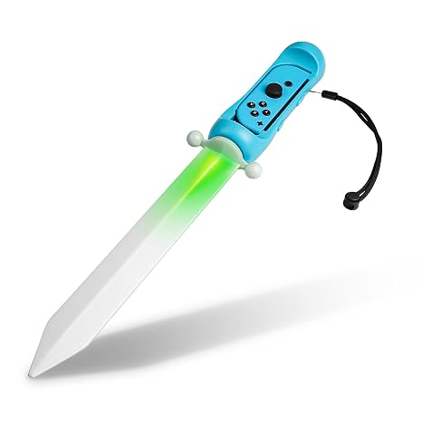 LED Sword for The Legend of Zelda: Skyward Sword HD Game Accessory, FANPL Lighted Game Sword Handle Grip for Switch & Switch OLED Right Joy Con Controller, Enhanced Zelda Gaming Experience (Blue)