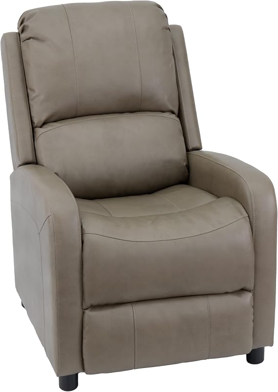 RecPro Charles 28" RV Push-Back Recliner | Small RV Chair | RV Furniture | Suprima Faux Leather (Putty)