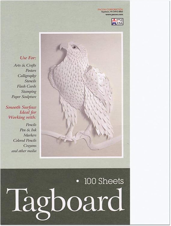 UCreate Heavyweight Tagboard, White, 9" x 12", 100 Sheets