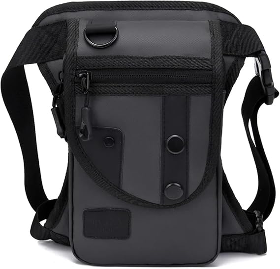 Men's Waist Bag Leg Bag Utility Belt Pack Pouch Male Hip Motorcycle Riding Leggings Thigh Bags Fanny Pack Cycling Shoulder Bag(Grey)