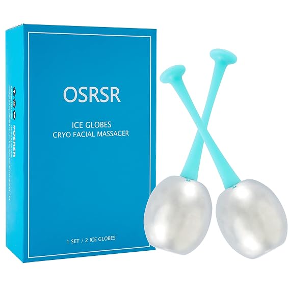 Ice Globes Cryo Sticks Facial Massage Tools,Skin Care Unbreakable Stainless Steel Beauty Cold Roller for Face Eyes & Neck ,Gifts for Women Mom Wife Girlfriend (Blue)