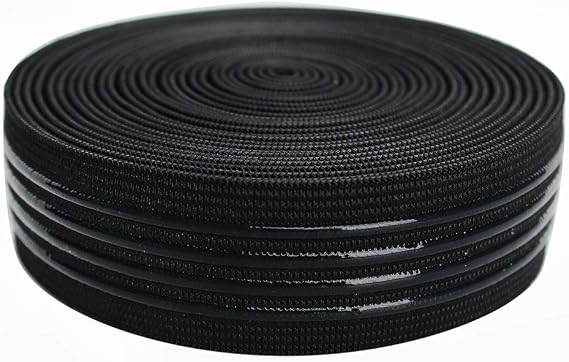 Silicone Gripper Elastic for Clothing, 30mm Wide 5 Yards, Black Elastic Band Non-Slip Sewing Elasticity Band for Wig Sewing (30mm(FBA))