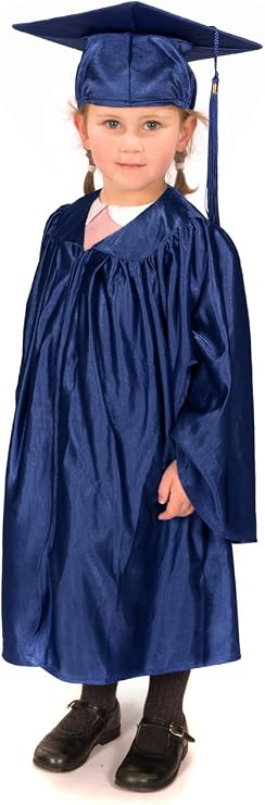 10 x Childrens graduation gowns (age 3-5) and matching cap (Navy)
