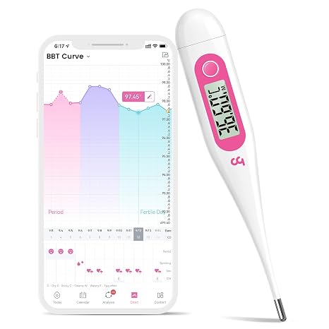 Digital Basal Body Temperature Thermometer for Ovulation Fertility Tracking