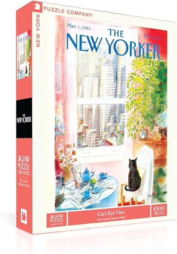 New York Puzzle Company - New Yorker Cat's Eye View - 1000 Piece Jigsaw Puzzle for Family Game Nights by Jean-Jacques Sempe