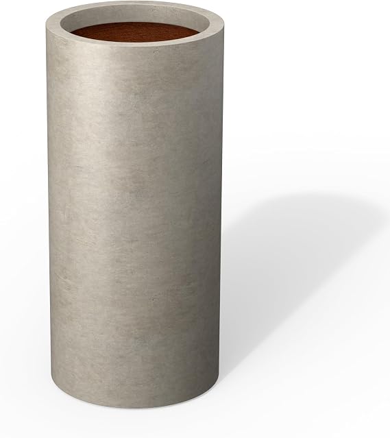 Kante Weathered Concrete Planter 27.8" Tall All-Weather Round Large Pot